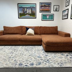 Burnt Orange Joybird 2-Pc Holt Sectional DELIVERY AVAILABLE 
