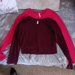 Large Long Sleeve Crop Top Shirt Youth