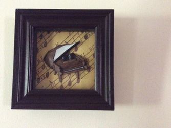 3D piano framed art 6 1/2" x 6 1/2"