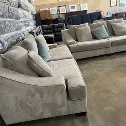 Fabric Sofas Set 2 Pieces 