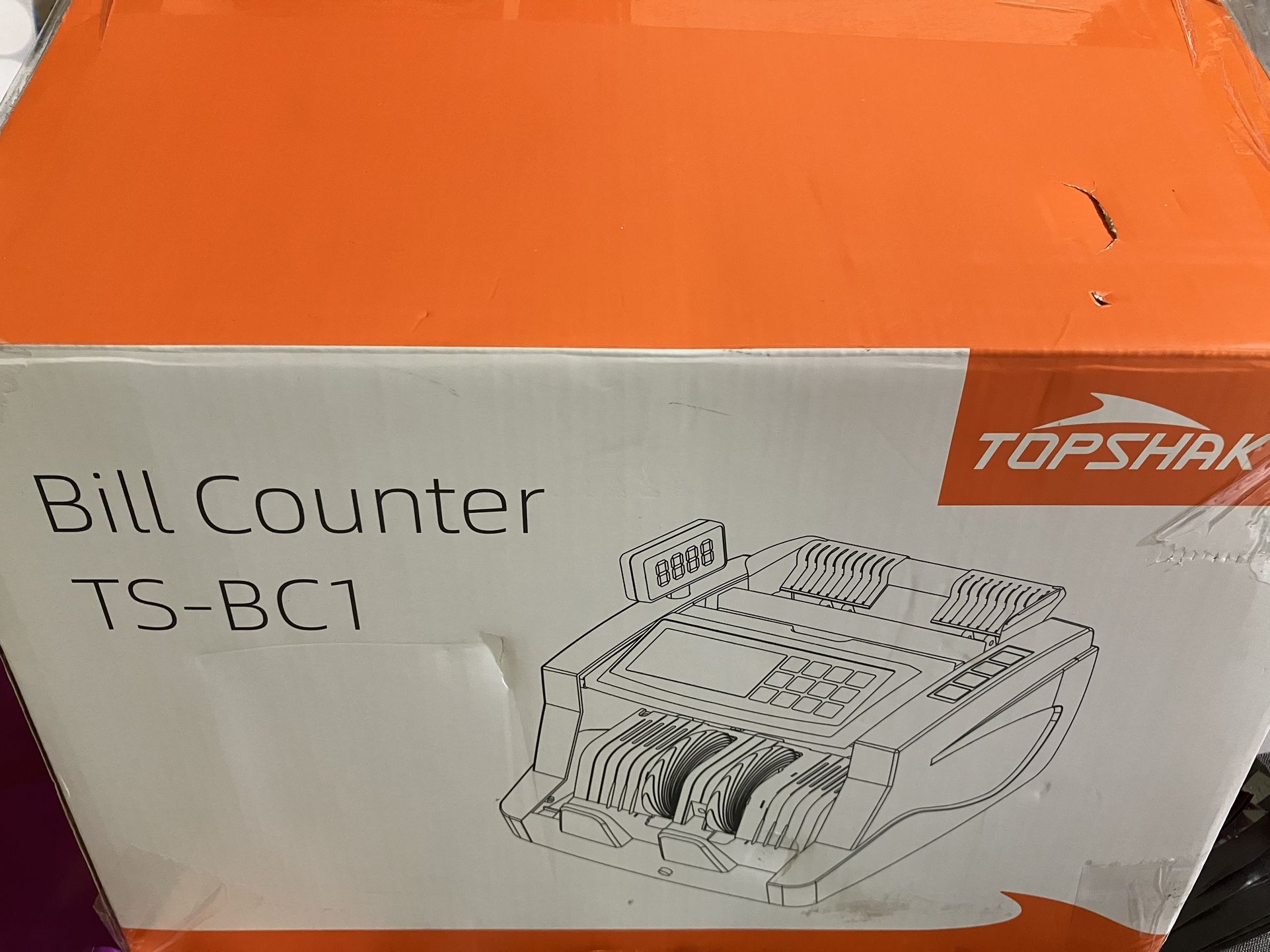 TOPSHAK TS-BC1 80W 1000pcs/min Money Counter Machine Counting Machine
