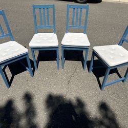 4 Blue Matching Kitchen/Dining Chairs