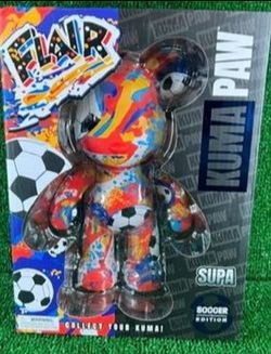 Supa Kuma Paw 9.5" World Cup Soccer Edition FLAIR Vinyl Bear Figure
