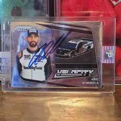 2020 Aric Almirola PRIZM NASCAR RACING PATENTED PENMANSHIP SILVER PRIZM AUTO #77 VELOCITY