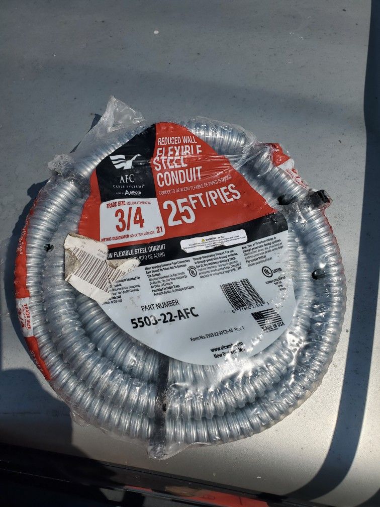 3/4"x25ft Reduced Wall Flexible Steel Conduit