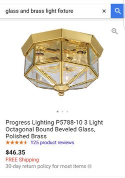 Beveled Glass Polished Brass Light