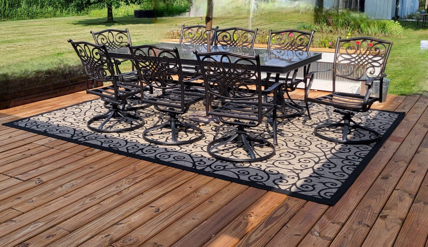 8 Chair Outdoor Table With Cushions (Not Pictured)