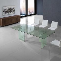  Dining Table by Casabianca Home - MIAMI Clear Glass Top And Base