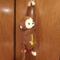 PLUSH MONKEY TISSUE, NAPKINS AND ANTIBACTERIAL WIPES HOLDER.  HANGS ANYWHERE. WIPES INCLUDED.  NEW. PICKUP ONLY.