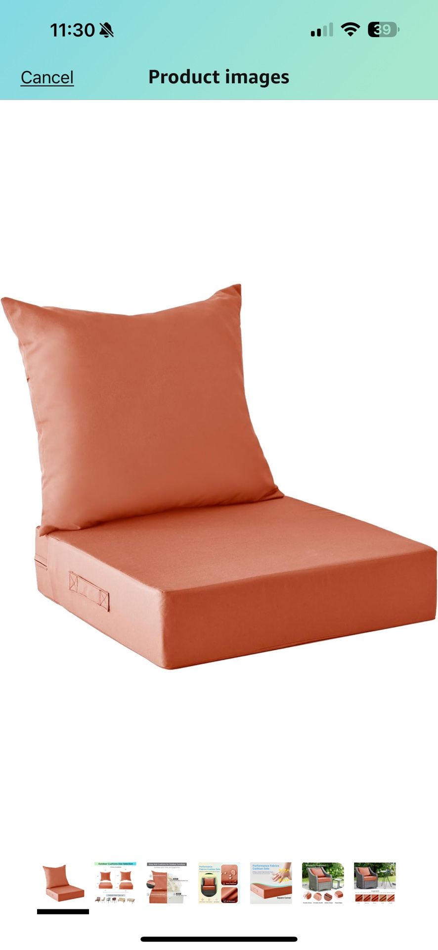 Outdoor Cushions for Patio Furniture,Outdoor Seat Cushion Set 24 x 24 x 5.75 Inch,Waterproof & Fade Resistant Outdoor Chair Cushions,Deep Patio Chair