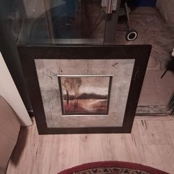 Large Abstract Glass Framed Painting
