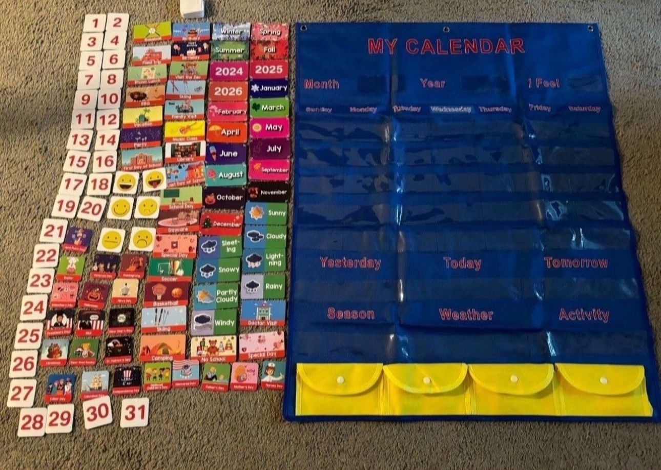 Calendar and Weather Pocket Chart for Kids
