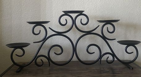 5 black candle holder