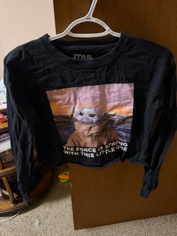 Star Wars Baby Yoda Long Sleeve Crop Top