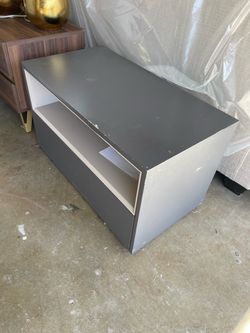 Gray Gloss TV Stand /night stand with Open Shelf