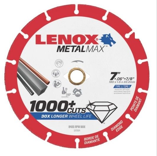 Lenox Tools 1972924 METALMAX Diamond Edge Cutoff Wheel, 7" x 7/8"
