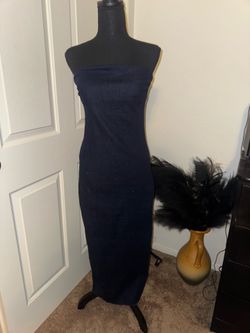 Dark denim tub toplong dress back zipper