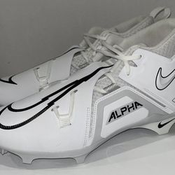 Nike Alpha Menace Pro 3 White Black CT6649-109 Football Cleat's Mens Size 10 1/2
