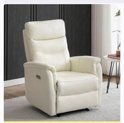 Cream Colored Electric Modern Recliner