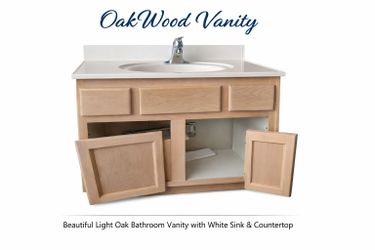 OakWood Vanity – Light Oak Bathroom Cabinet