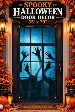 Spooky Halloween Door Cover Decoration 35x70