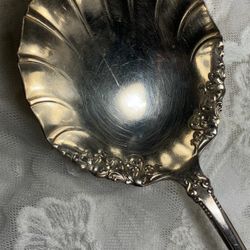  81/2” Vintage Sterling Silver Plated Serving Spoon 