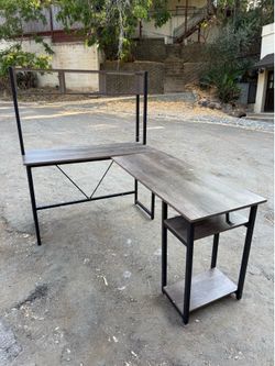 L-Shaped Gaming Desk 67” corner desk—reversible