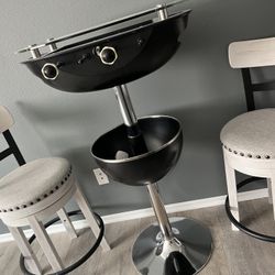 Bar Stools And Glass Table
