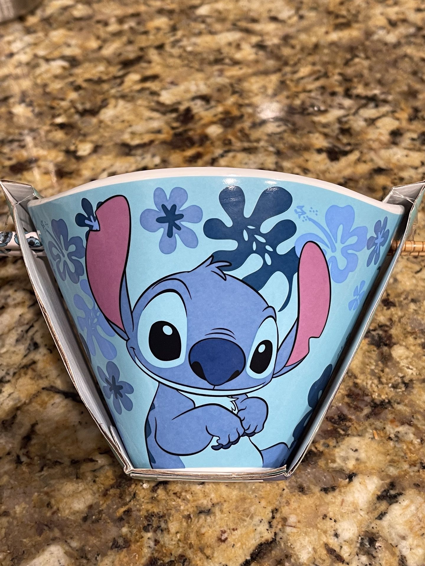 Disney Stitch Ramen Bowl with Chopsticks