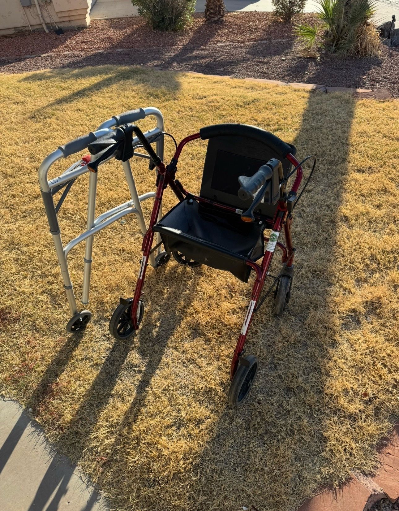 Sit down And Folding Walker $20/both