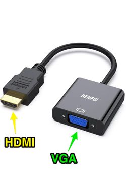HDMI + VGA Converter Cable HDMI to VGA Adapter 15 pin data sync transfer PC Monitor computer