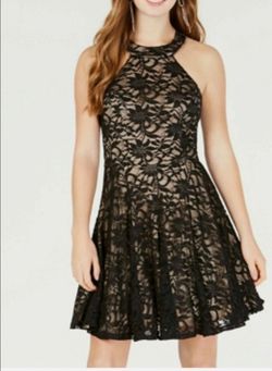 B. Darlin Junior's Sequined Lace Fit & Flare Dress, Size 7/8