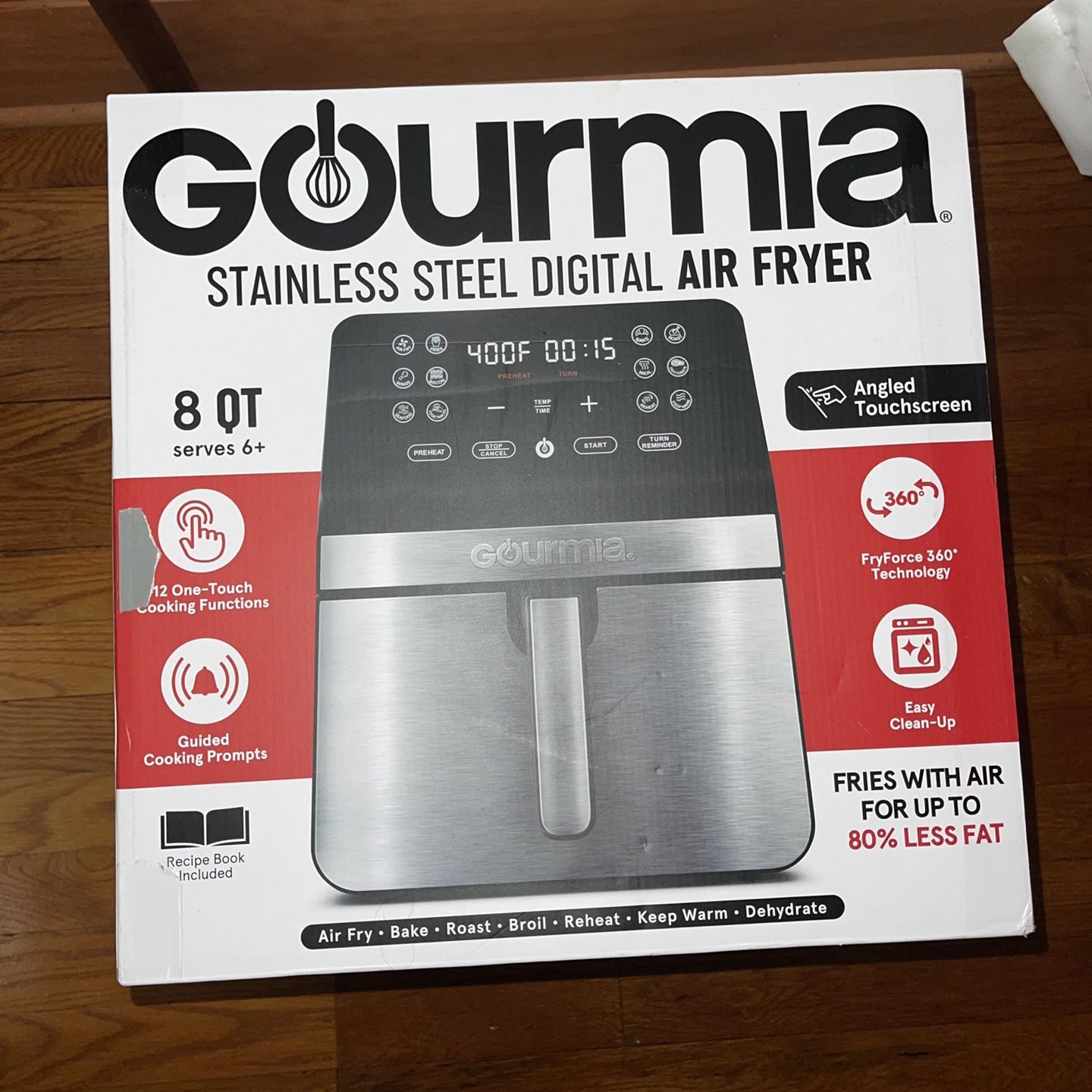 Gourmia GAF856 Stainless Steel Digital 8 Quart Air Fryer with