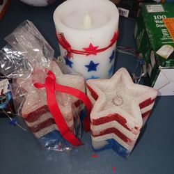 No burn candles great for 4th of July deco