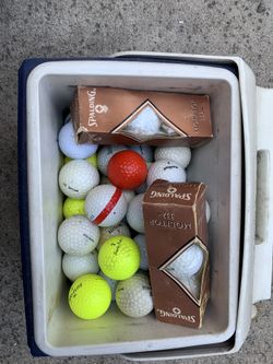 SMALL COOLER FULL OF GOLF BALLS ALL KIND