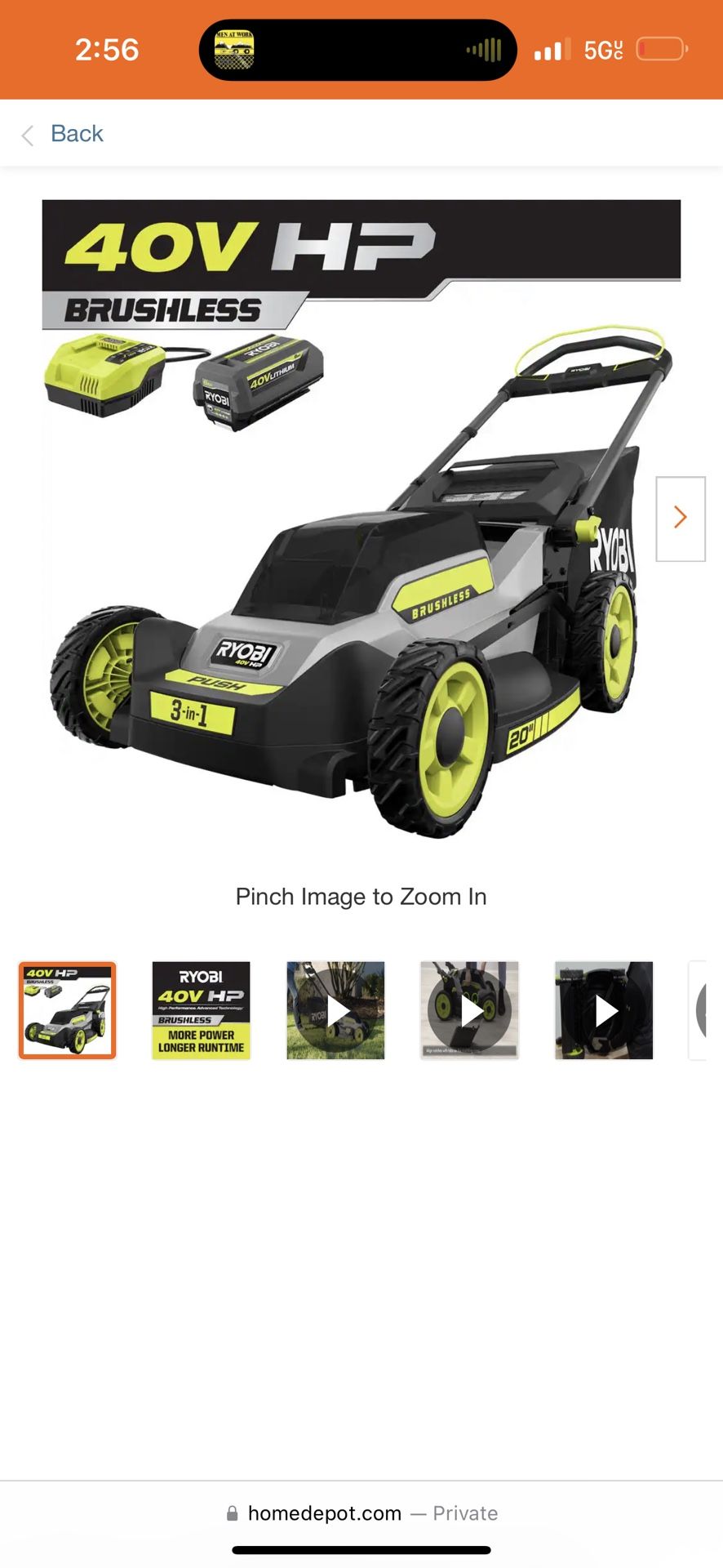Ryobi 40V HP RY401170