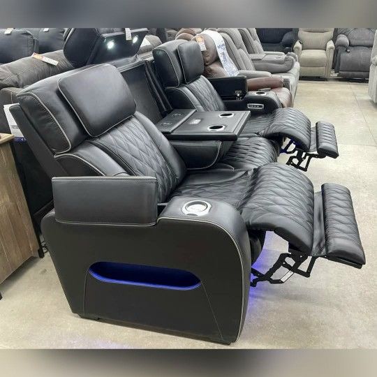 BOYINGTON BLACK POWER RECLINING LIVING ROOM SET
Sofa and Loveseat