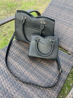 matching black hand bag set