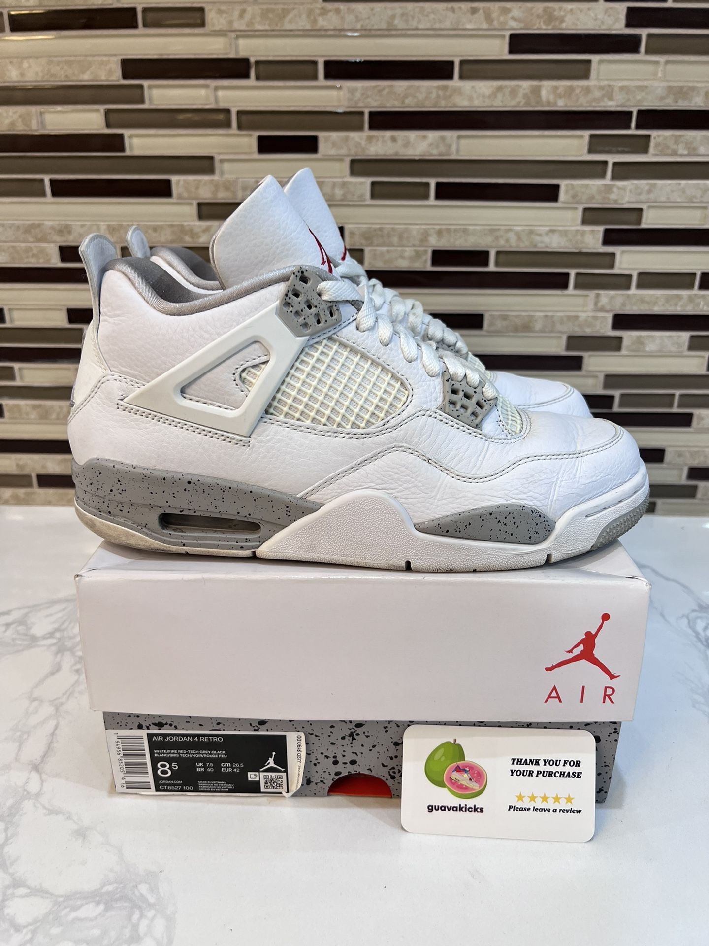 Jordan 4 Retro White Oreo Size 8.5