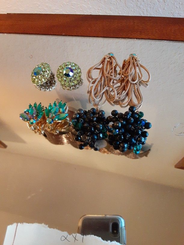 4 Pr Vintage Clip On Earrings $30 Each
