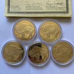 2019 Buffalo Tribute Proof Coins – Set of 5 w/ COAs