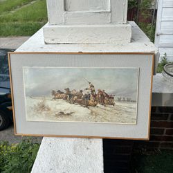 Vintage Print Mounted And Framed 