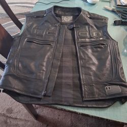 Icon Merc Leather Jacket Sleeveless With Dixxon