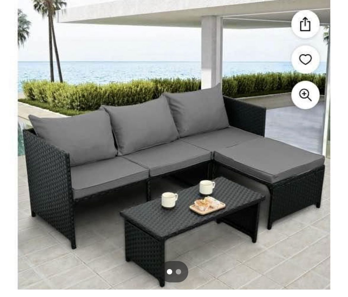 Outdoor Furniture 3 Piece Patio Set With Cover
