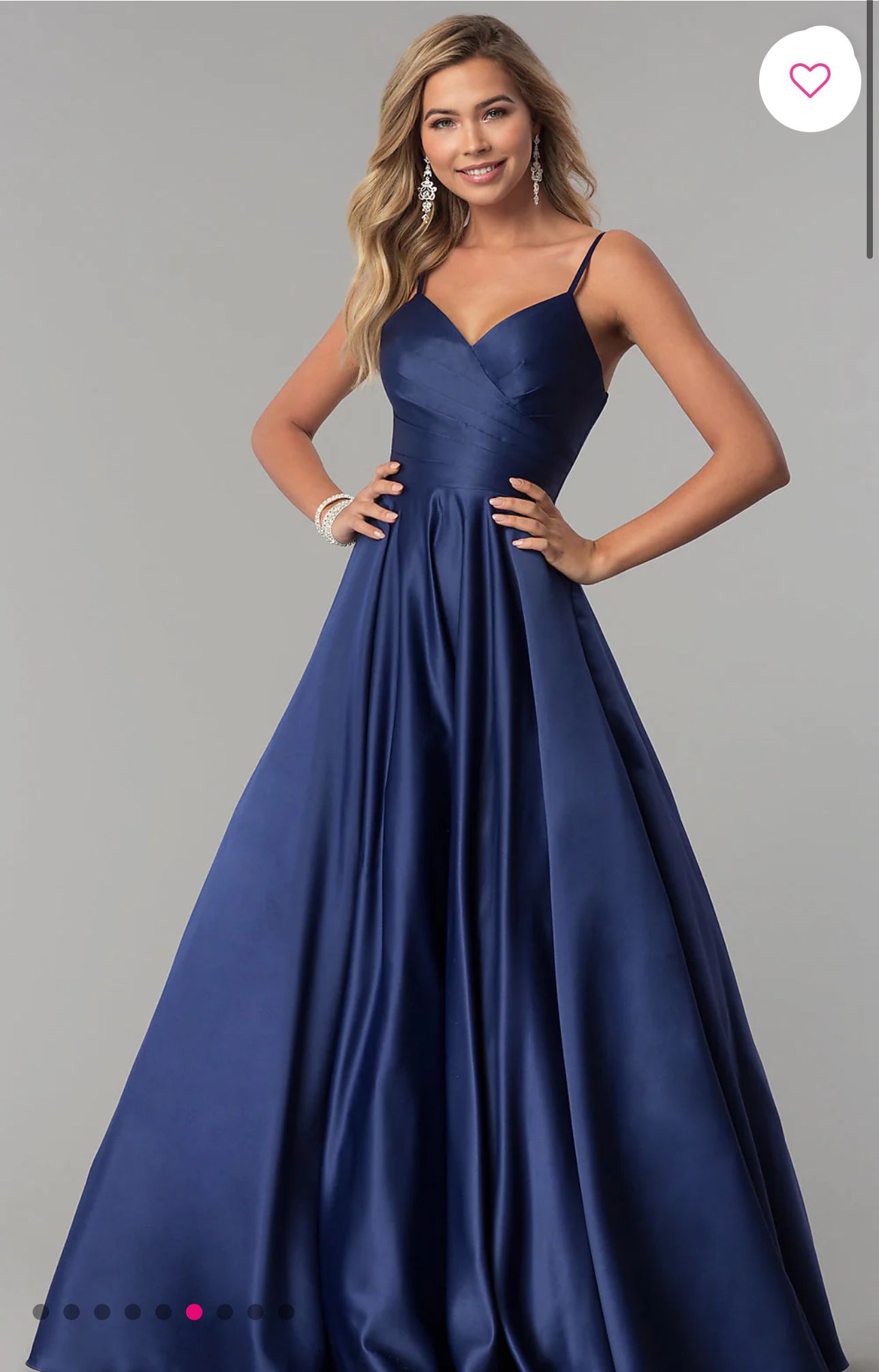 Satin Navy Prom Dress Size Xs 