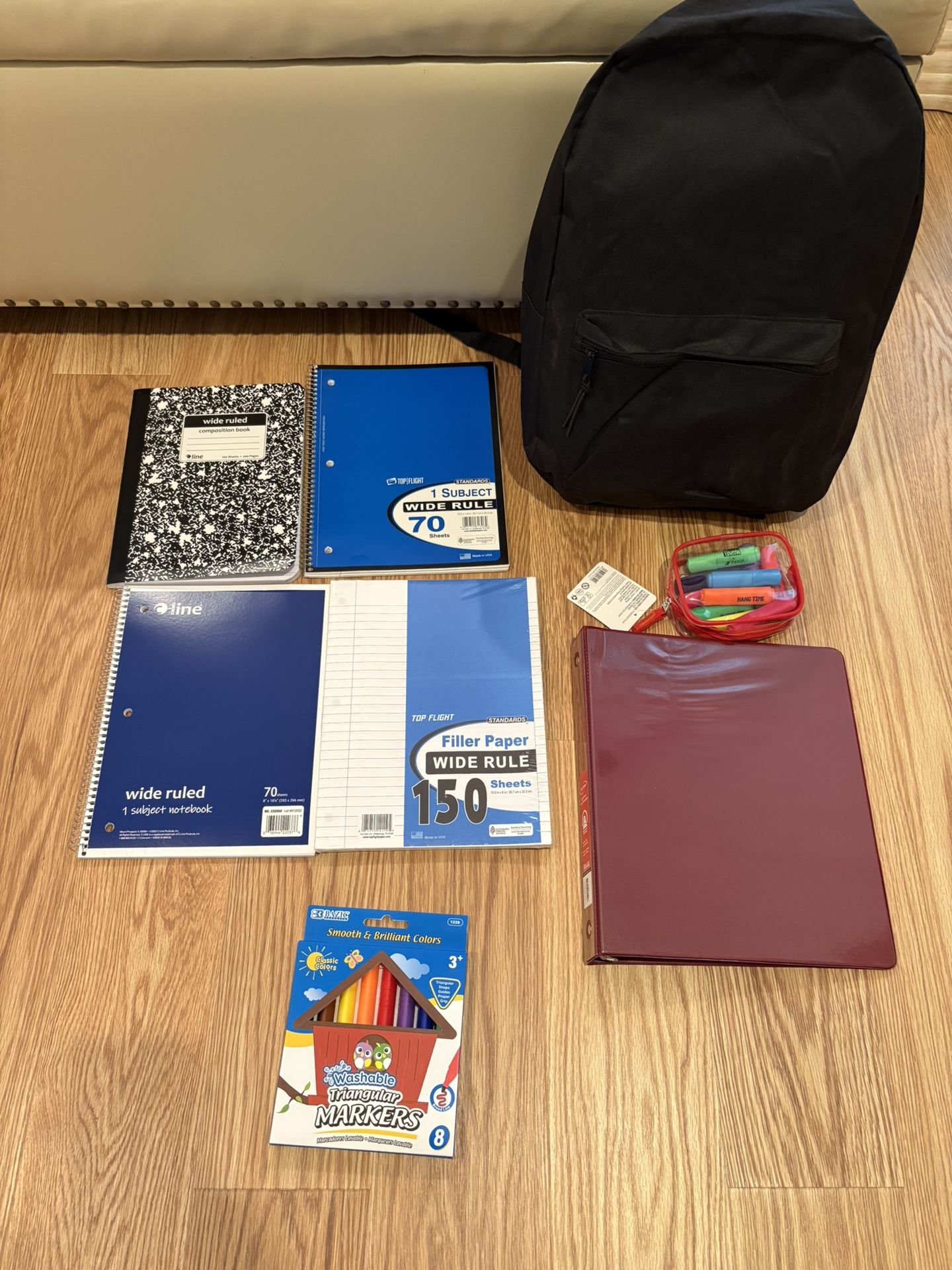 New School Supplies. Backpack Include 