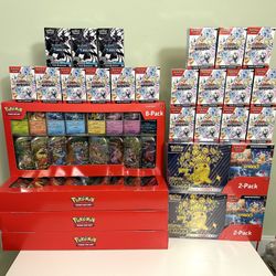 Pokemon Prismatic Evolutions + Surging Sparks 2-Pack + Black Bolt LOT