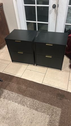2 drawer fluted nightstand