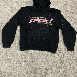 Sp5der P*nk Hoodie Black Size S