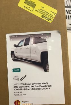 New Running Boards Set for: 2007-2016 Chevy Silverado 1500/GMC Sierra 1500 Ext. Cab/Double Cab./ 2007-2016 Chevy Silverado 2500/3500